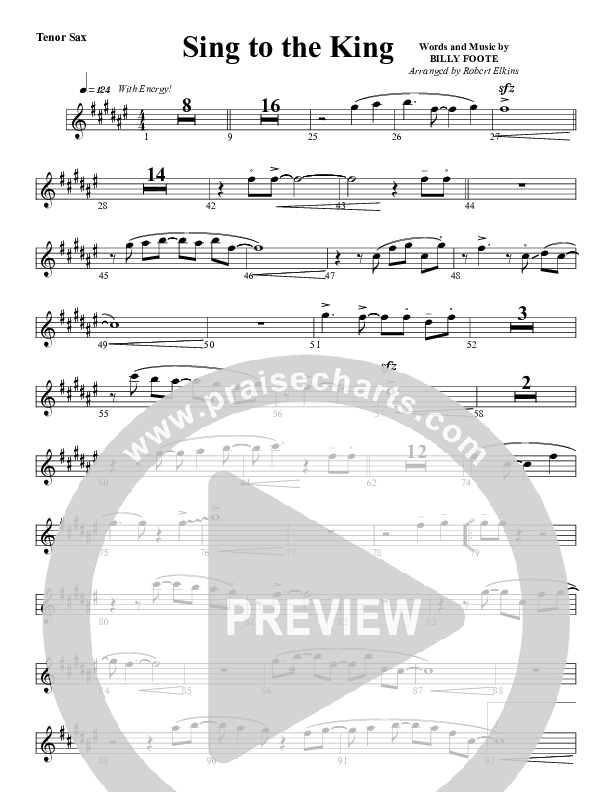 Sing To The King Tenor Sax 2 (G3 Worship)