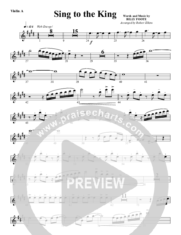 Sing To The King Violin 1 (G3 Worship)