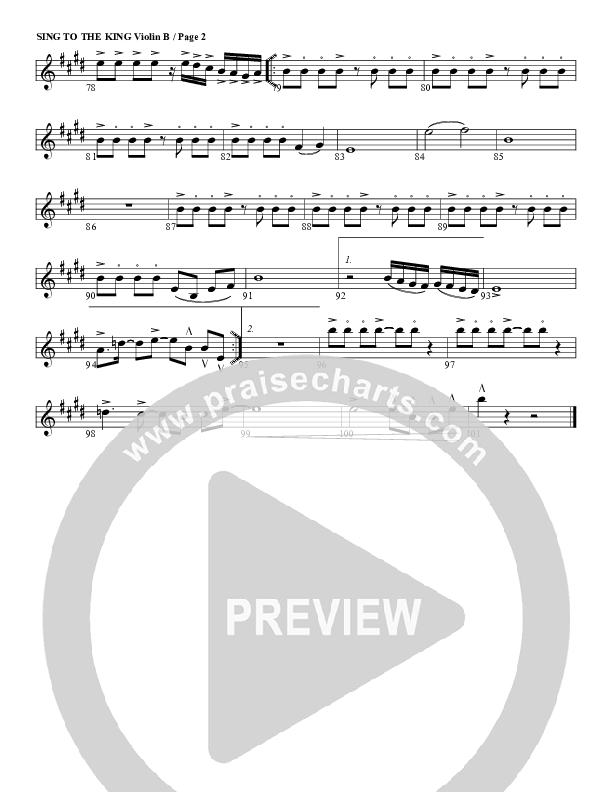 Sing To The King Violin 2 (G3 Worship)