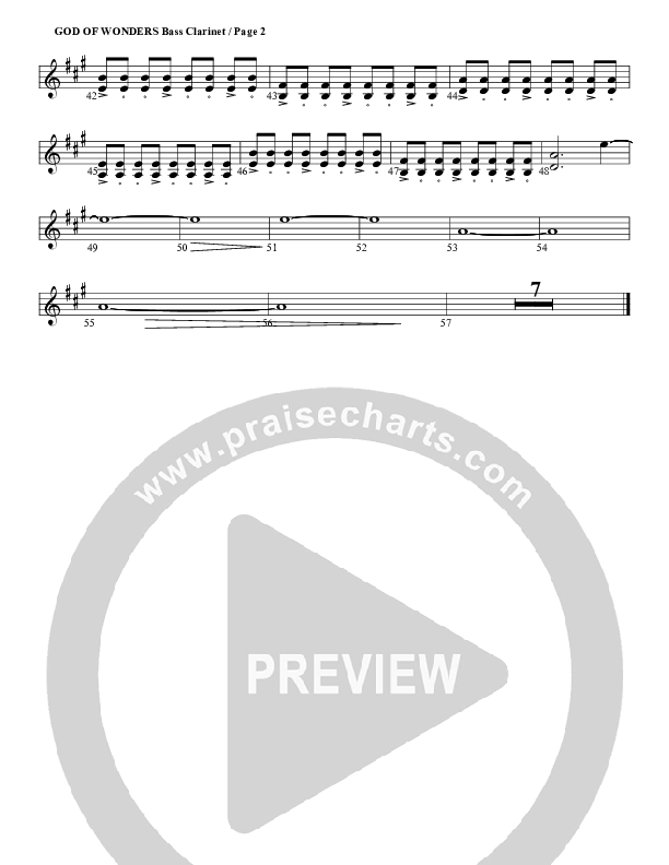 God Of Wonders Bass Clarinet (G3 Worship)
