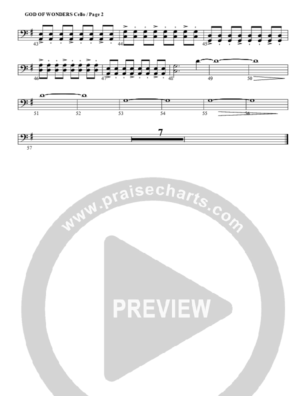 God Of Wonders Cello (G3 Worship)