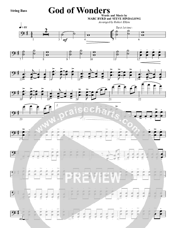 God Of Wonders Double Bass (G3 Worship)