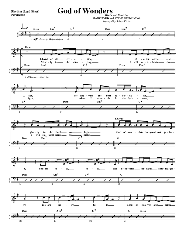 God Of Wonders Rhythm/Vocal (G3 Worship)