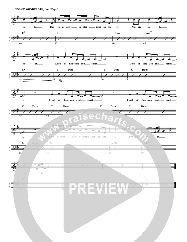 God Of Wonders Rhythm/Vocal (G3 Worship)