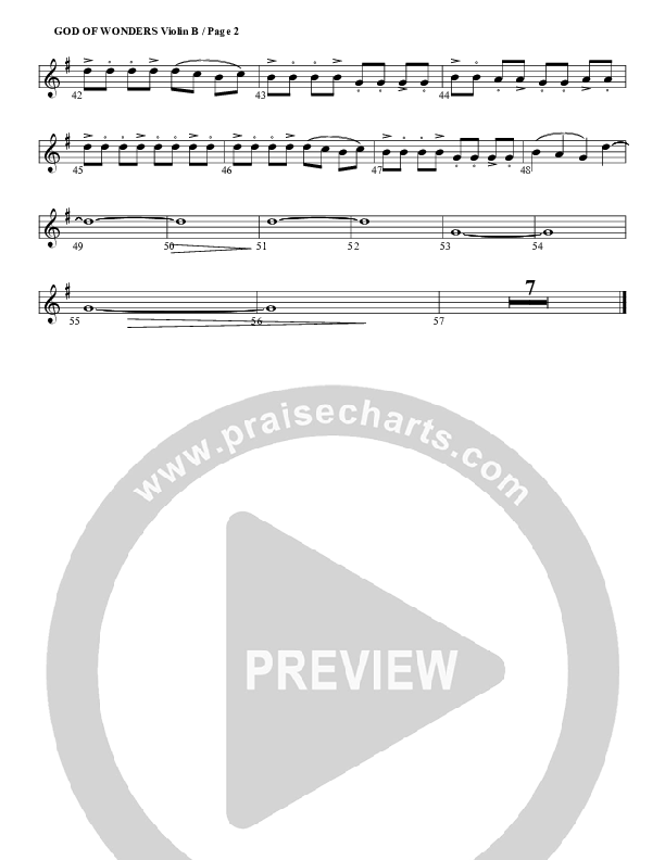 God Of Wonders Violin 2 (G3 Worship)