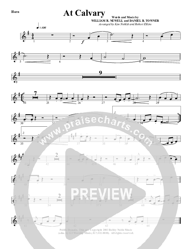 At Calvary French Horn (G3 Worship)