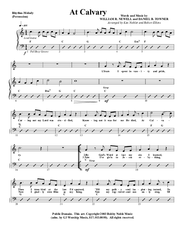 At Calvary Percussion (G3 Worship)