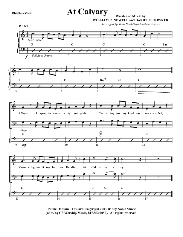At Calvary Rhythm/Vocal (G3 Worship)