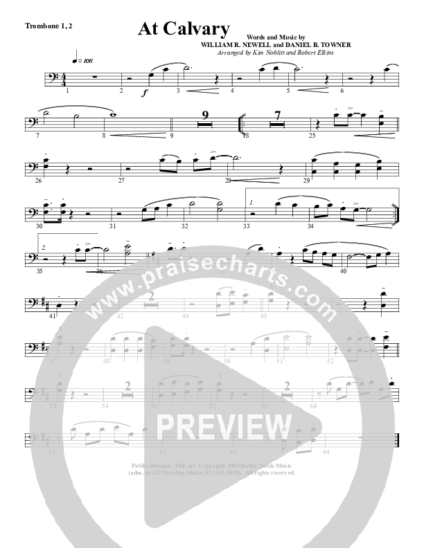 At Calvary Trombone 1/2 (G3 Worship)