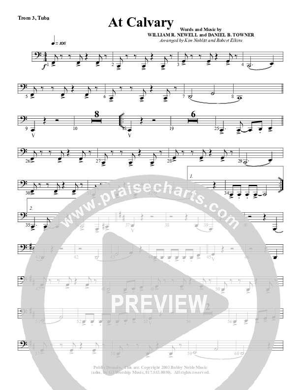At Calvary Trombone 3/Tuba (G3 Worship)