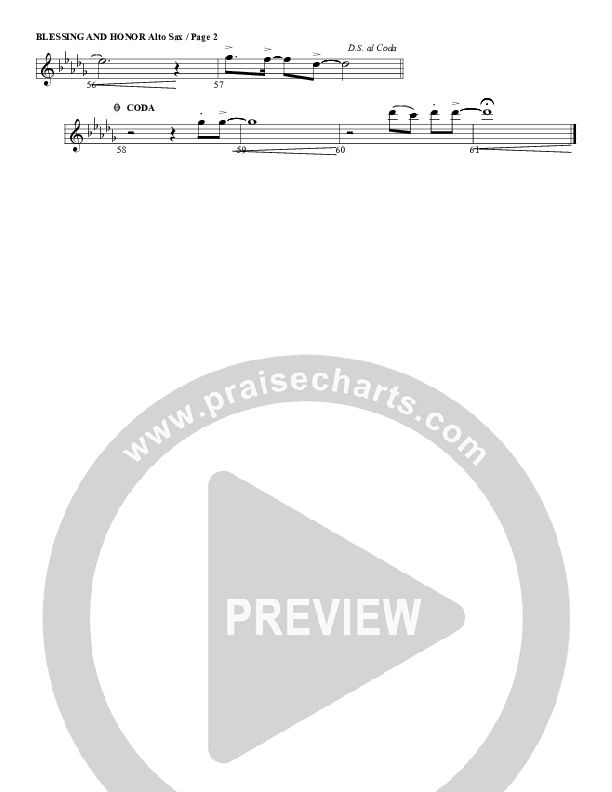 Blessing And Honor Alto Sax (G3 Worship)