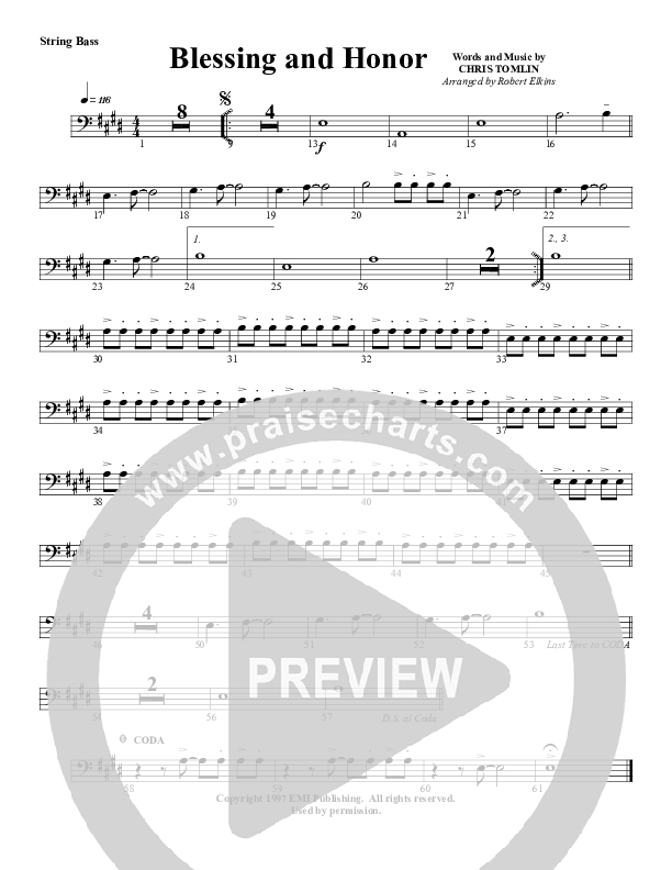 Blessing And Honor Double Bass (G3 Worship)