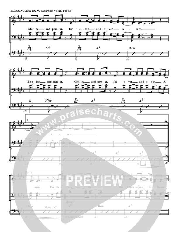 Blessing And Honor Rhythm/Vocal (G3 Worship)