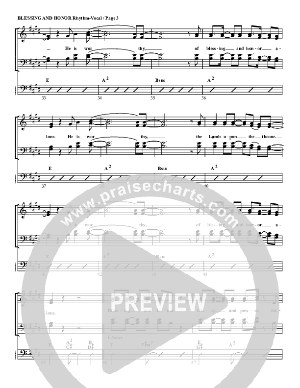 Blessing And Honor Rhythm/Vocal (G3 Worship)