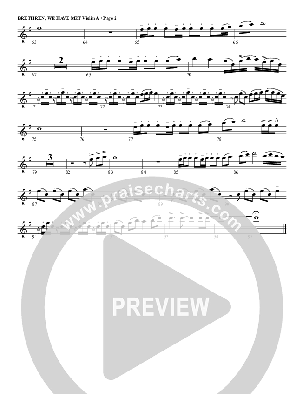 Brethren We Have Met To Worship Violin 1 (G3 Worship)