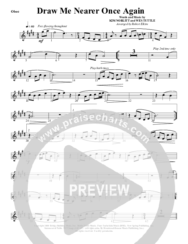 Draw Me Nearer Once Again Oboe (G3 Worship)