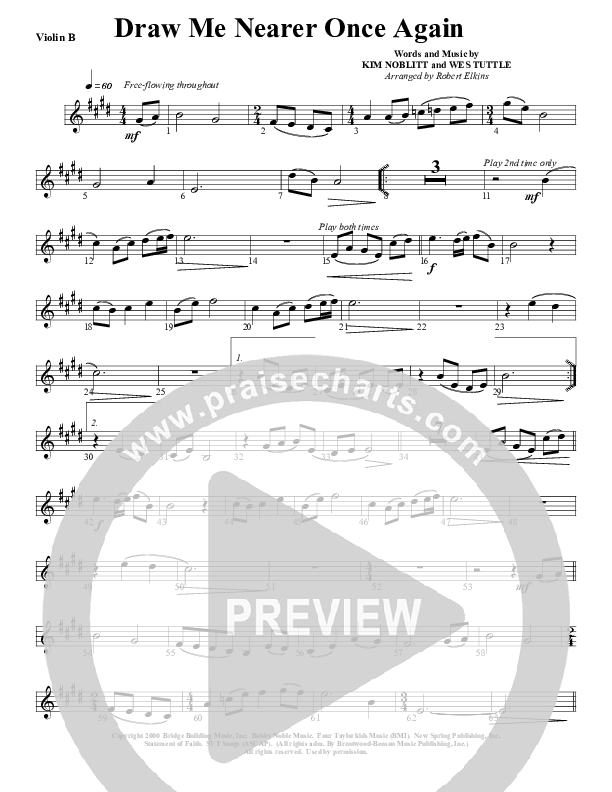 Draw Me Nearer Once Again Violin 2 (G3 Worship)