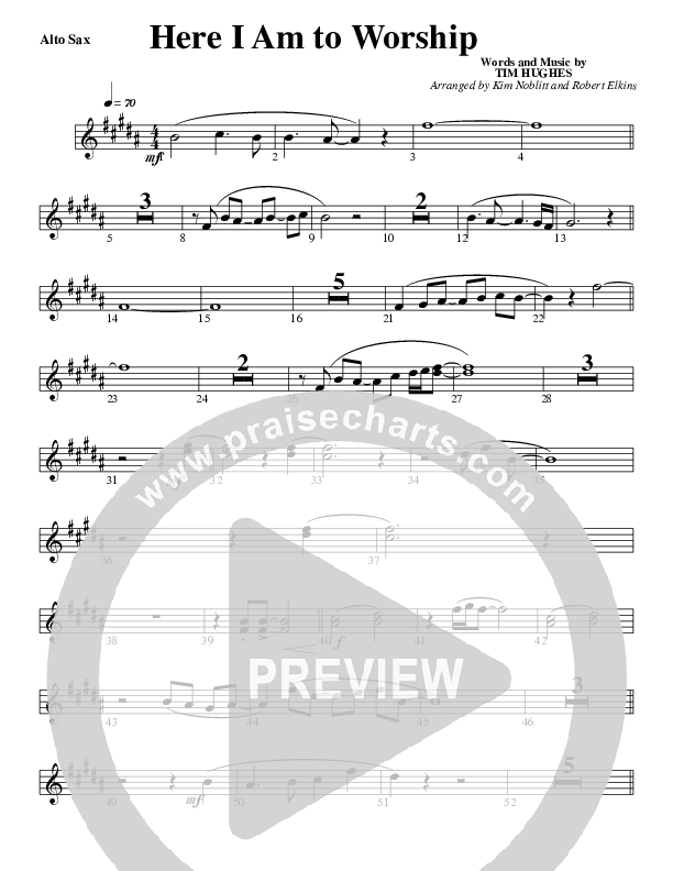 Here I Am To Worship Alto Sax (G3 Worship)