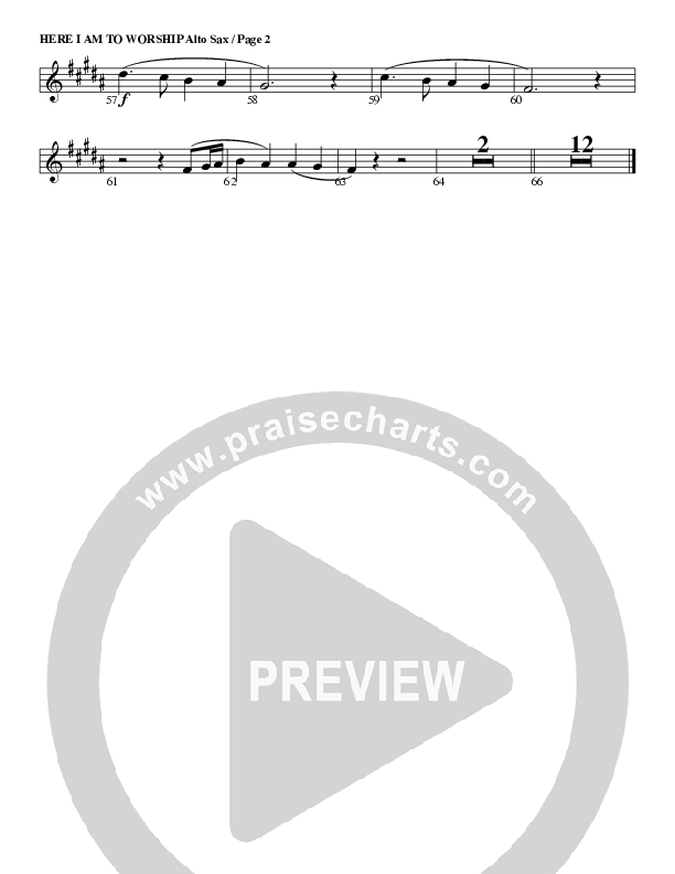 Here I Am To Worship Alto Sax (G3 Worship)