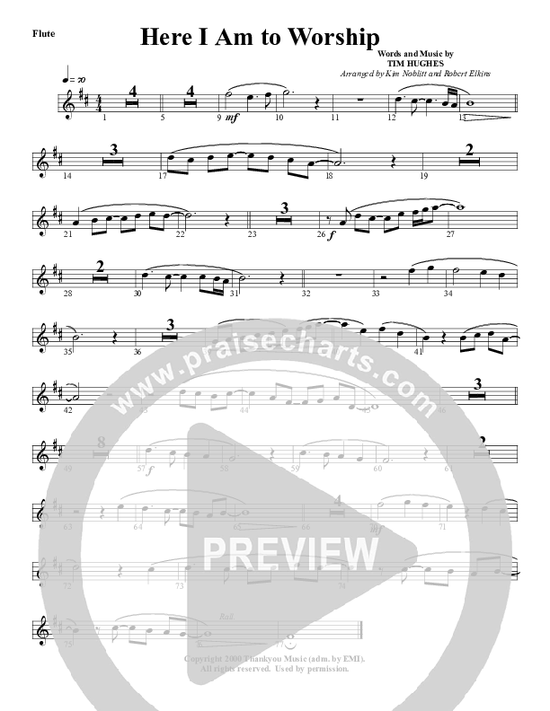 Here I Am To Worship Flute (G3 Worship)