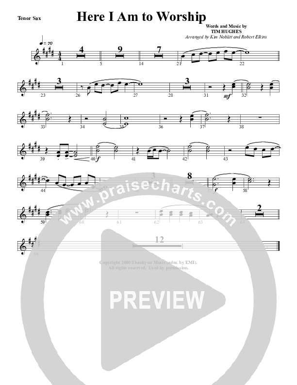 Here I Am To Worship Tenor Sax 2 (G3 Worship)