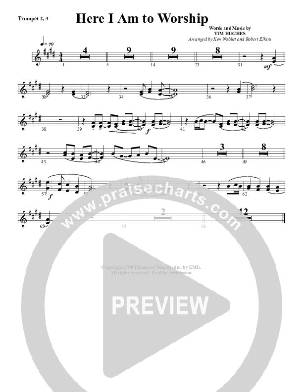 Here I Am To Worship Trumpet 2/3 (G3 Worship)