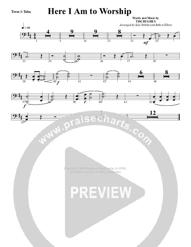 Here I Am To Worship Tuba (G3 Worship)
