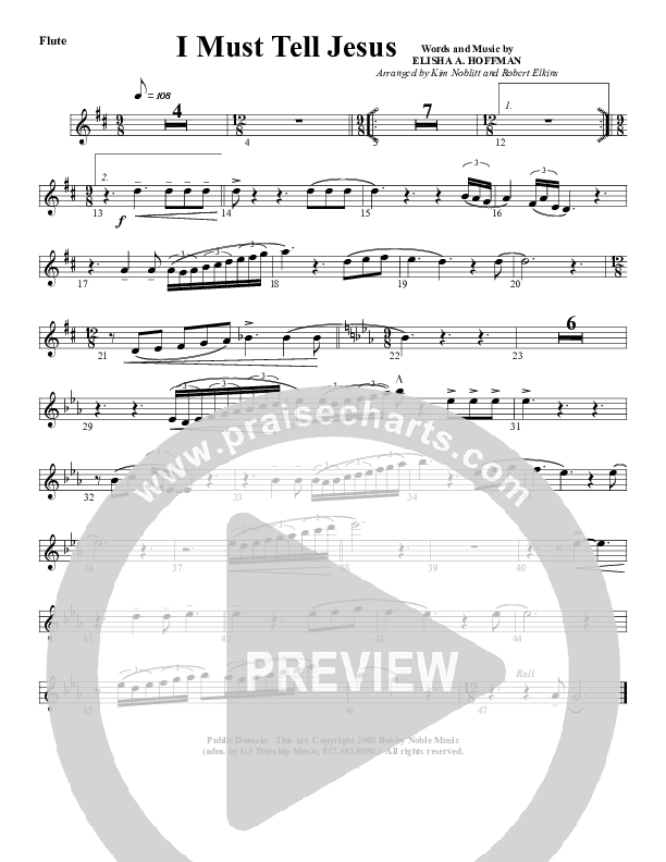 I Must Tell Jesus Flute (G3 Worship)