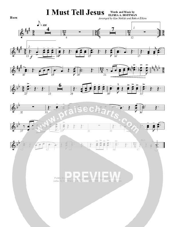 I Must Tell Jesus French Horn (G3 Worship)