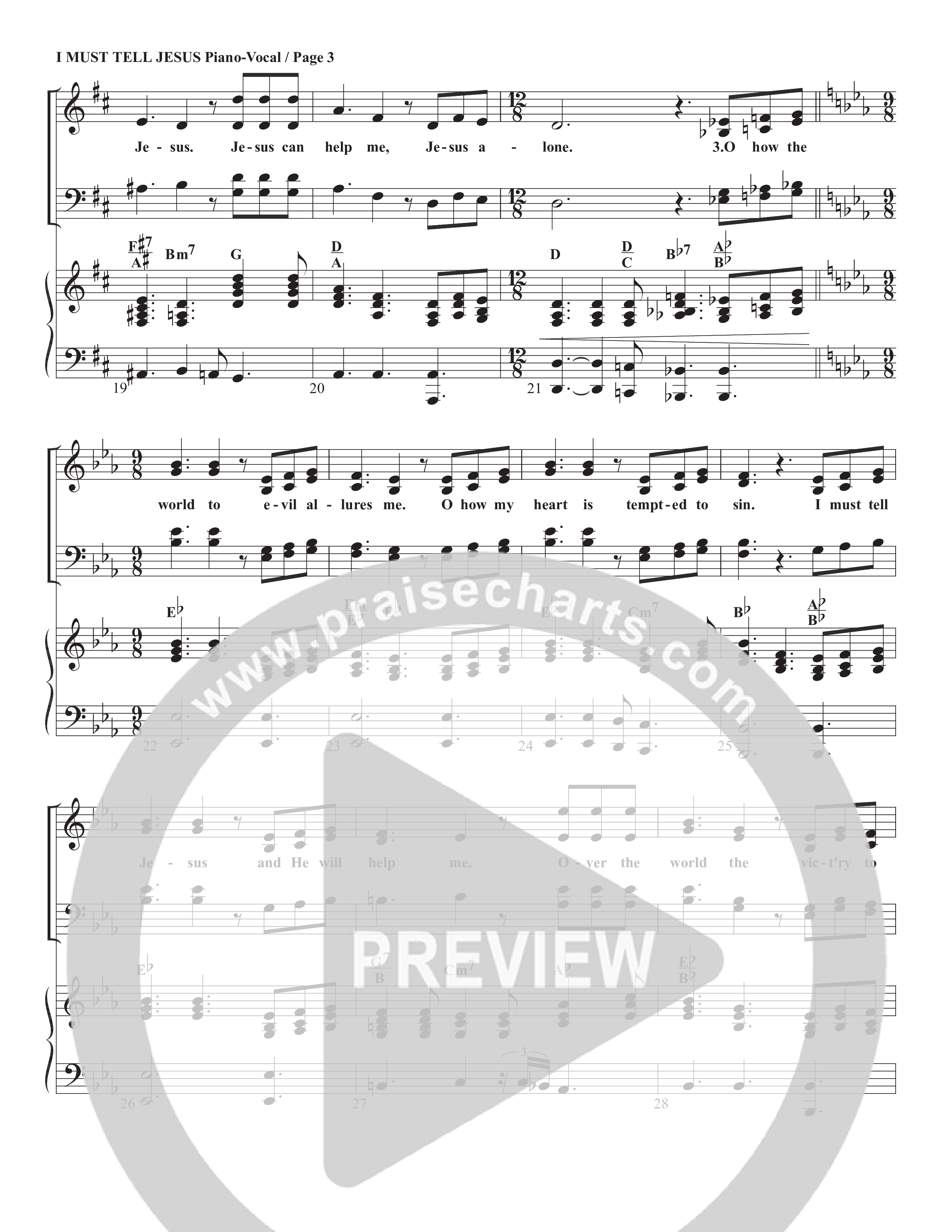 I Must Tell Jesus Piano/Vocal (G3 Worship)