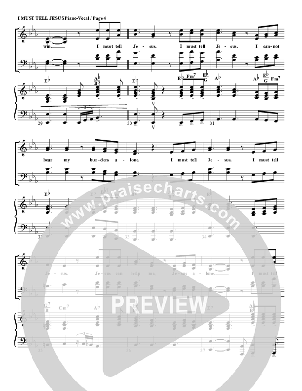 I Must Tell Jesus Piano Sheet (G3 Worship)