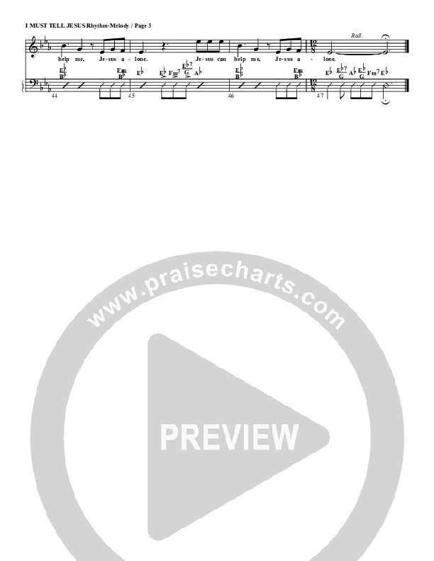 I Must Tell Jesus Rhythm Chart (G3 Worship)