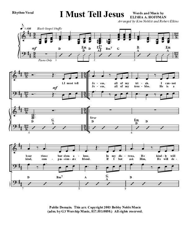 I Must Tell Jesus Rhythm/Vocal (G3 Worship)