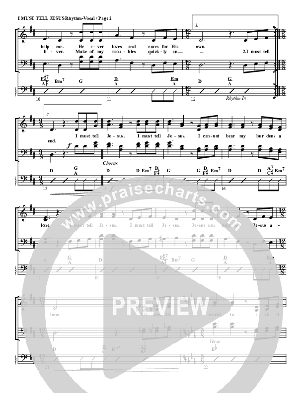 I Must Tell Jesus Rhythm/Vocal (G3 Worship)