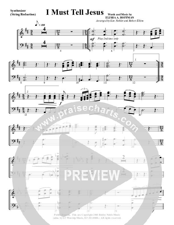 I Must Tell Jesus Synth Strings (G3 Worship)