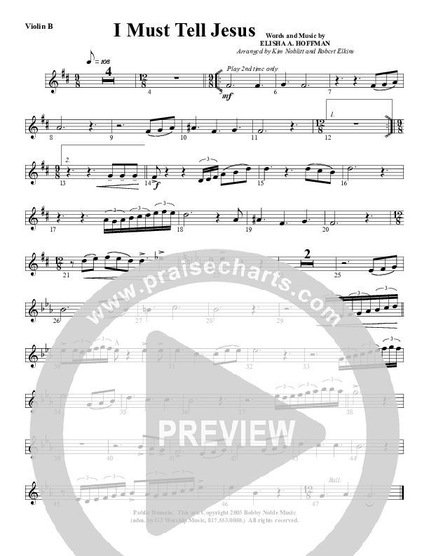 I Must Tell Jesus Violins (G3 Worship)