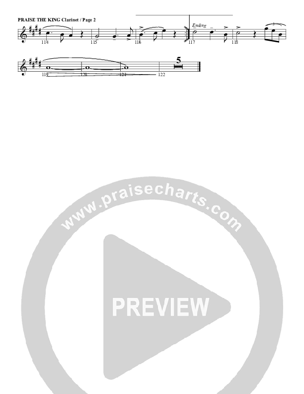 Praise The King Clarinet (G3 Worship)