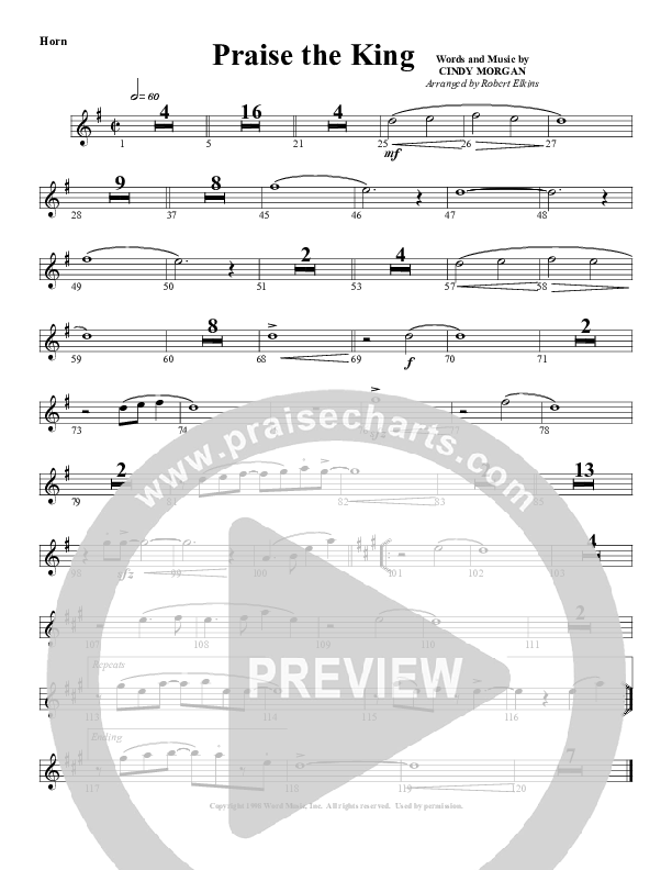 Praise The King French Horn (G3 Worship)