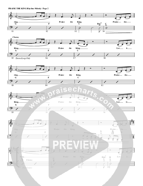 Praise The King Rhythm Chart (G3 Worship)