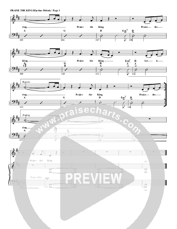 Praise The King Rhythm Chart (G3 Worship)