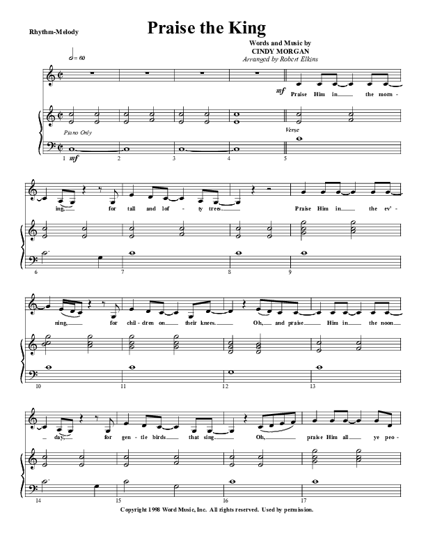 Praise The King Rhythm/Melody (G3 Worship)
