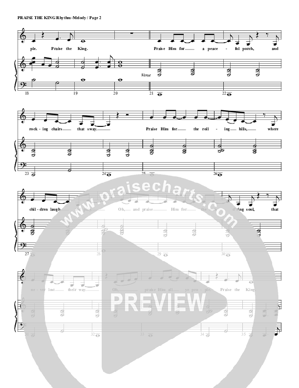Praise The King Rhythm/Melody (G3 Worship)