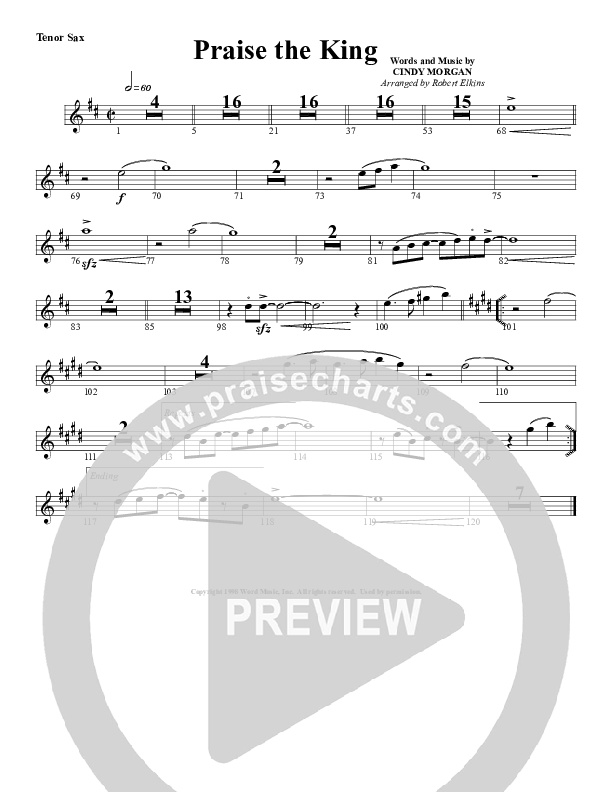 Praise The King Tenor Sax 2 (G3 Worship)
