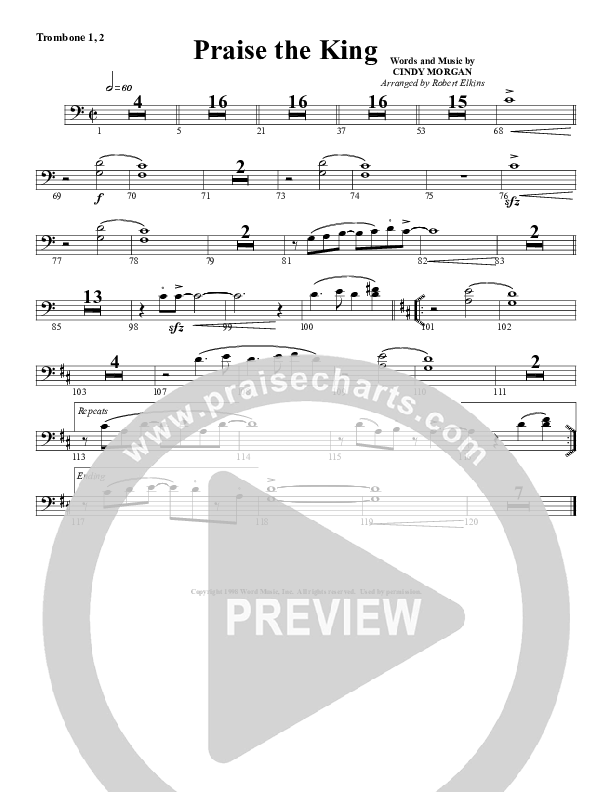 Praise The King Trombone 1/2 (G3 Worship)
