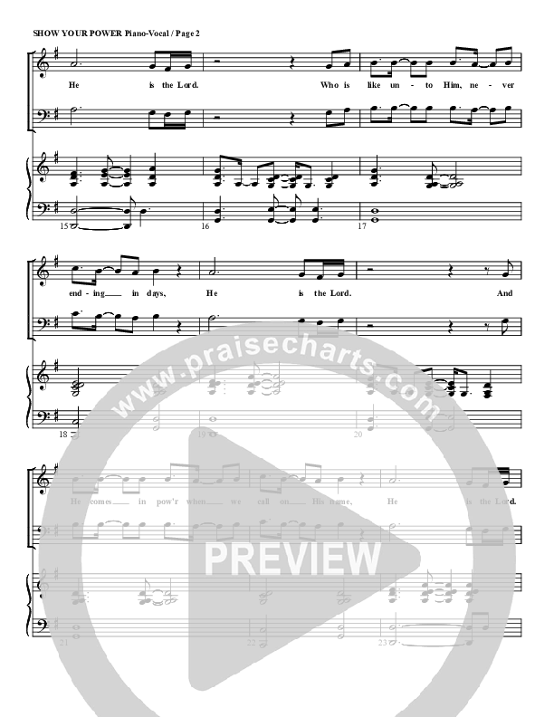 Show Your Power Lead & Piano (G3 Worship)