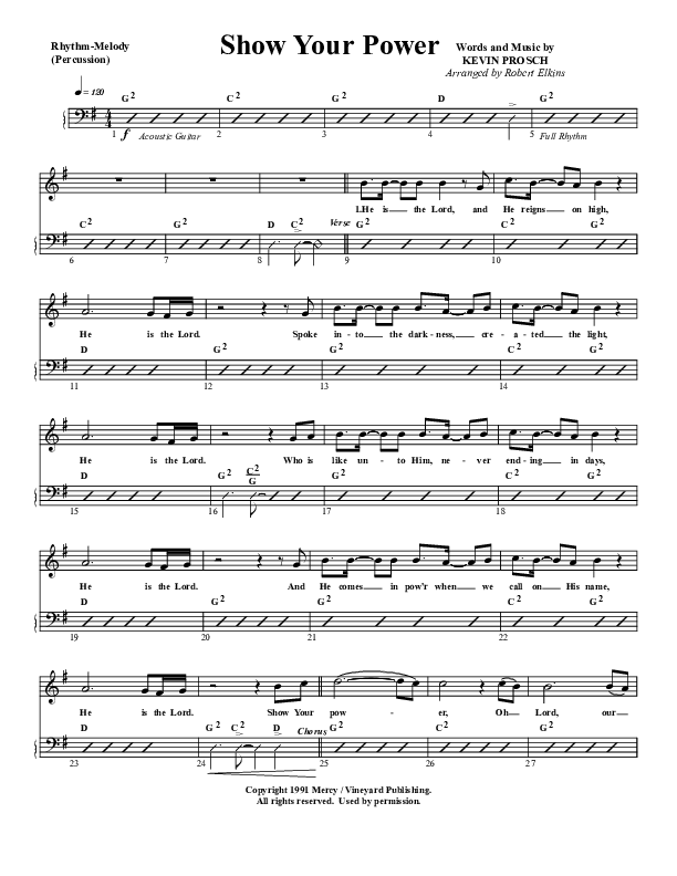 Show Your Power Rhythm/Melody (G3 Worship)