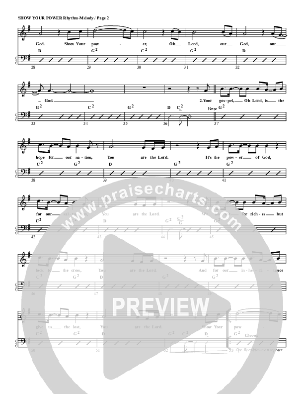 Show Your Power Rhythm/Melody (G3 Worship)