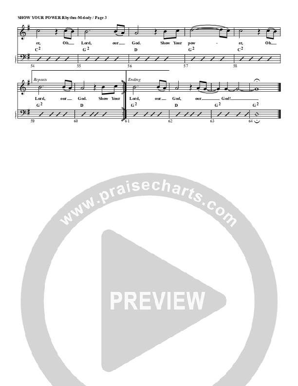 Show Your Power Rhythm/Melody (G3 Worship)