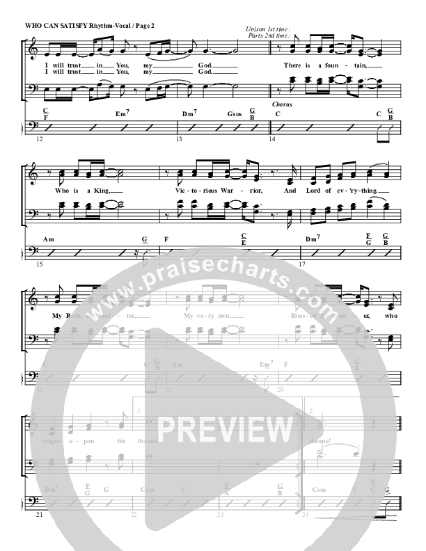 Who Can Satisfy My Soul Like You Rhythm/Vocal (G3 Worship)