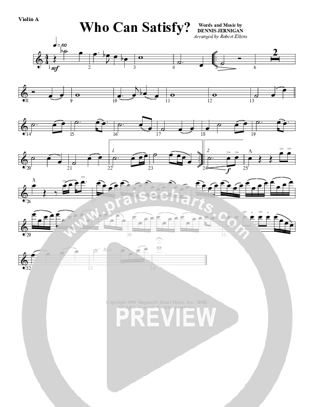 Who Can Satisfy My Soul Like You Violin 1 (G3 Worship)